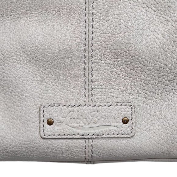 Lucky Brand Creamy White Real Leather Foldover Option Shoulder Crossbody Bag - Picture 6 of 11